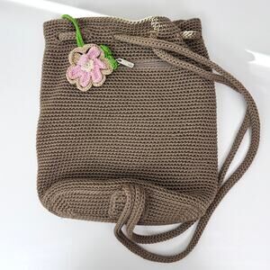 The Sak Womens Boho Chic Drawstring Hand Bag Tropical Fish Brown